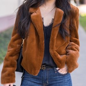 BLANKNYC Cropped Faux Fur Jacket NWT